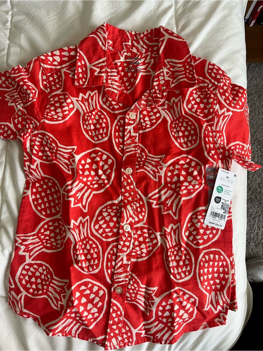 Carters Short-Sleeve Button-Down Kids Shirt,